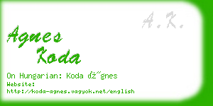 agnes koda business card